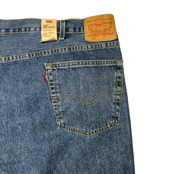 Levis 550 Mens Jeans 52x29 Relaxed Fit Tapered Leg Medium Wash Denim NWT - Picture 7 of 10